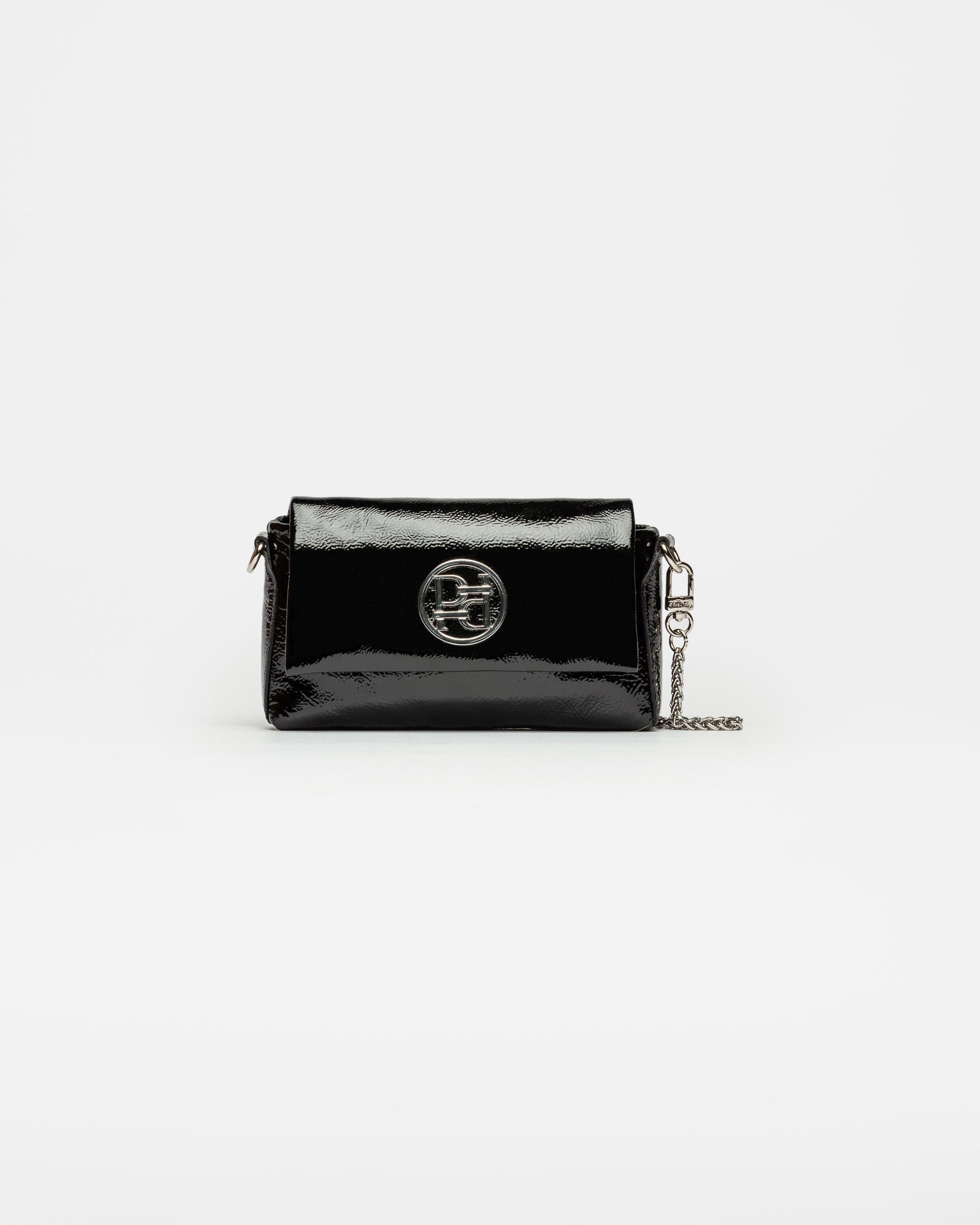 MINI BAG BLOOM EN CUERO CHAROL ARRUGADO