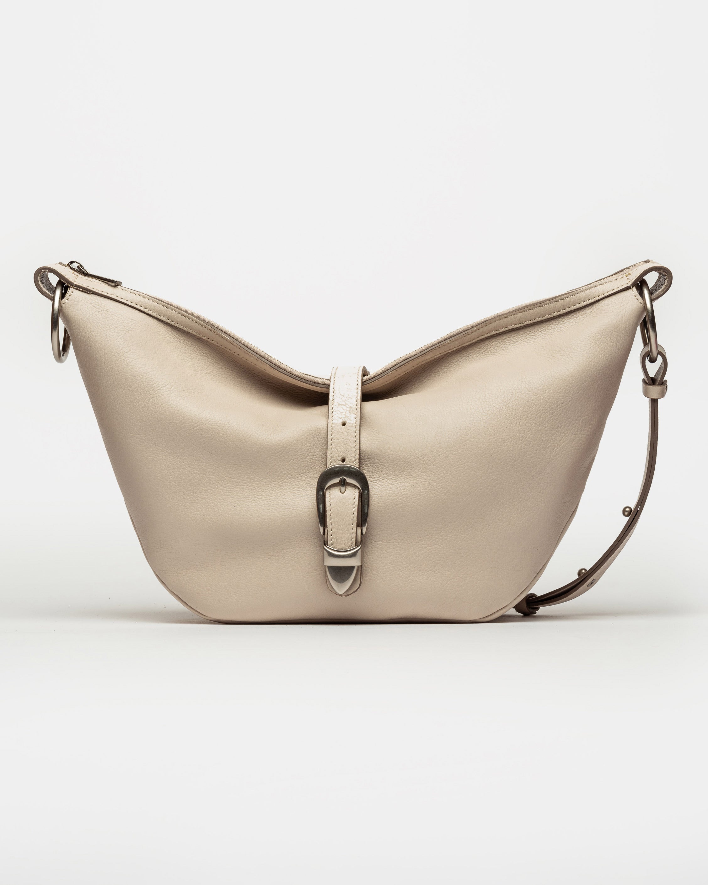 BOLSO BAMBU EN CUERO LISO SATINADO