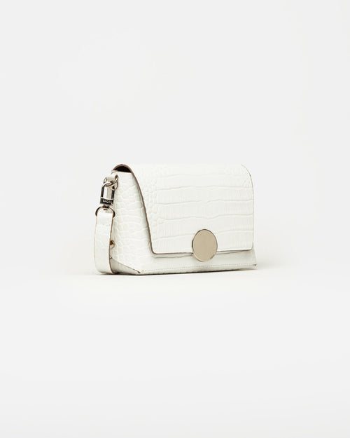 Bandolera Oasis en cuero croco shine